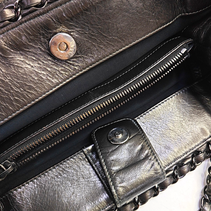 CHANEL CHAIN ME Black Leather Quilted Shoulder Bag, Rhodium-Plated Hardware, 14 Compartments-(SKU)-945537046