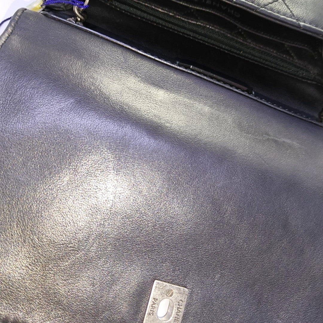 CHANEL LUXURY TOP Small Black Calfskin Quilted Shoulder Bag Tote Crossbody Bag Ruthenium Hardware 22K Clasp-(SKU)-965599174