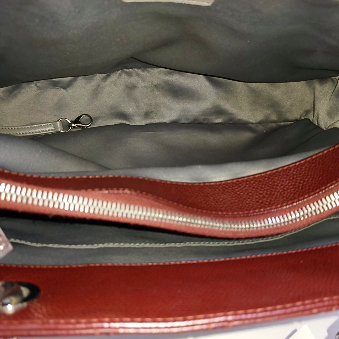 CHANEL CHANEL GST Large Red Calfskin Quilted Monogram Shoulder Bag Tote Bag Silver Hardware 18K-(SKU)-951260857