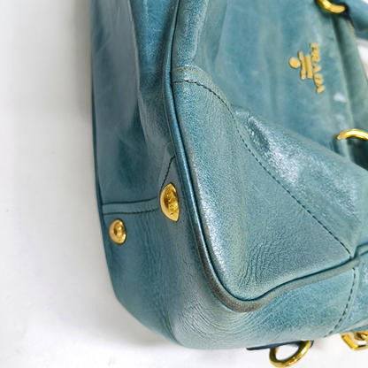 PRADA Tote bag Light Blue Cowhide Crossbody Tote Shoulder Bag Golden hardware Removable shoulder strap-(SKU)-959563238