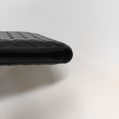 BOTTEGA VENETA Black Sheepskin Woven Wallet-(SKU)-955363008