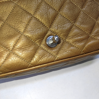 CHANEL CLASSIC FLAP Brown Deer Calfskin Quilted Handbag Silver Hardware 10 Clasp-(SKU)-940915348