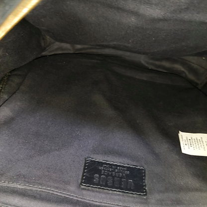 VERSUS VERSACE Black Leather Backpack Golden hardware-(SKU)-939542774