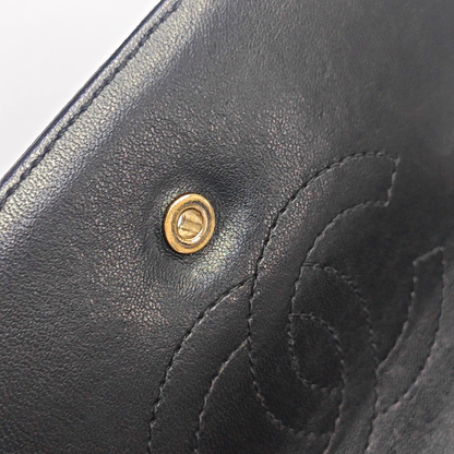 CHANEL THREAD AROUND Black Lamb Leather Quilted V-Stitch Shoulder Crossbody Bag Golden Hardware 24 Openings-(SKU)-945281486