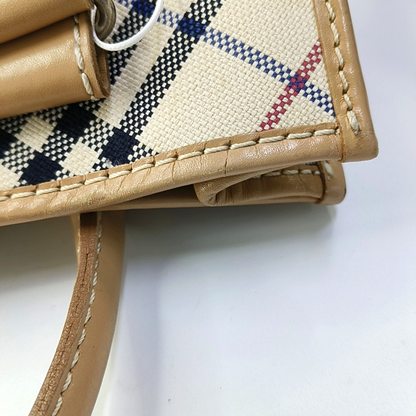 BURBERRY Tote bag Beige Canvas Handbag Silver Hardware-(SKU)-959771657