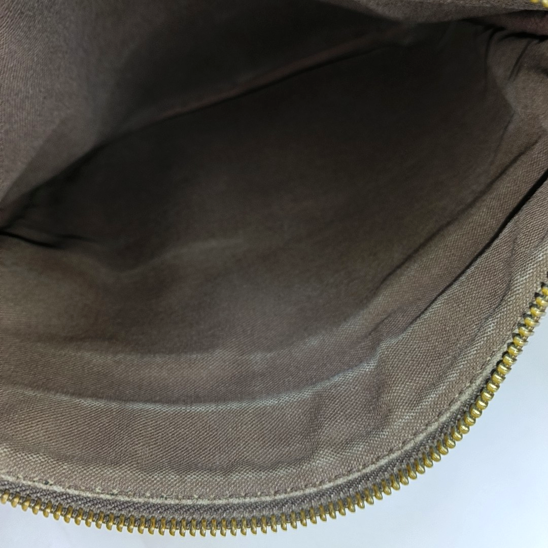 LOUIS VUITTON Brown Coated Canvas Checkered Single Shoulder Bag Crossbody Golden hardware-(SKU)-928779236