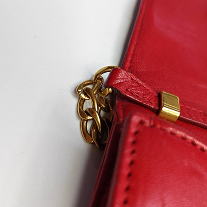 PRADA Red Cowhide Quilted Crossbody Bag Single Shoulder Bag Golden hardware Removable shoulder strap-(SKU)-960577105