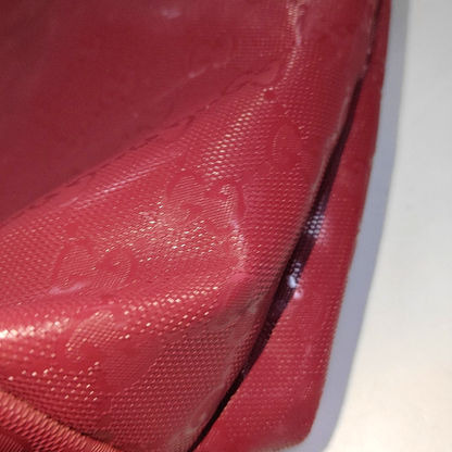 GUCCI GG Imprime Red Coated Canvas Monogrammed Single Shoulder Bag Silver Hardware-(SKU)-14506915