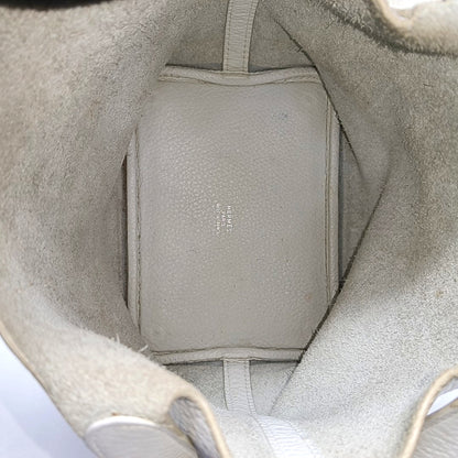 HERMÈS Picotin 18 White Clemence Leather Basket Handbag Silver Hardware 🄵 Engraving-(SKU)-971056955