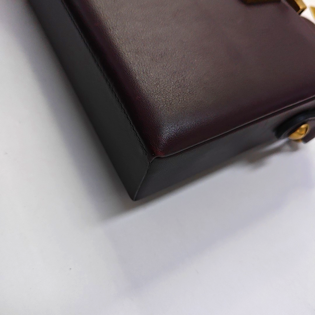 DIOR Dioraddict Small Burgundy Leather Crossbody Bag, Shoulder Bag, Golden Hardware, Removable Strap-(SKU)-945647624