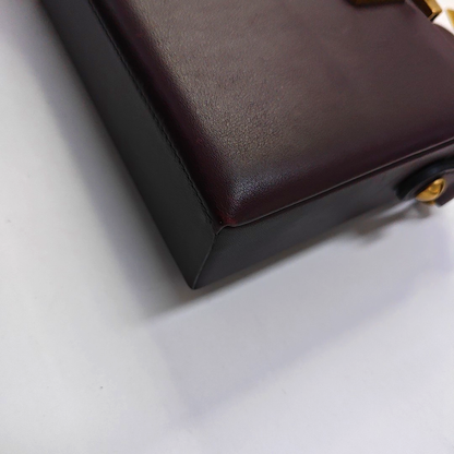 DIOR Dioraddict Small Burgundy Leather Crossbody Bag, Shoulder Bag, Golden Hardware, Removable Strap-(SKU)-945647624