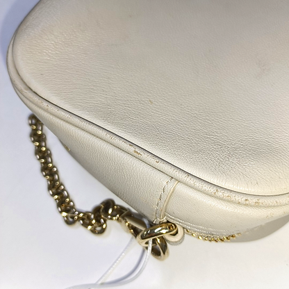 FURLA Camera Bag Light gray leather quilted crossbody single shoulder bag handbag Golden hardware Removable shoulder strap-(SKU)-941201203