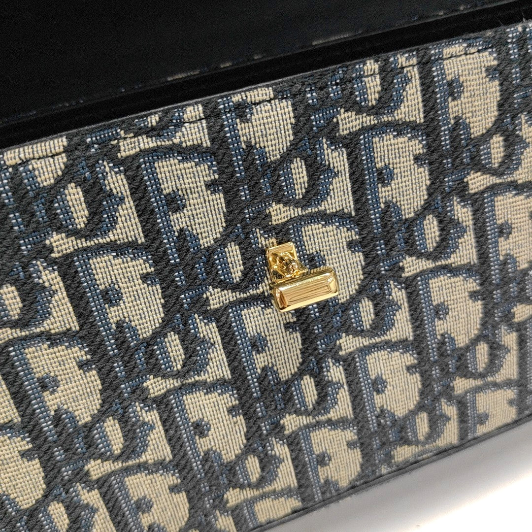 DIOR 30 Montaigne Mini Beige Canvas Monogram Embroidered Montaigne Bag Crossbody Bag Shoulder Bag Handbag 2 Removable Straps Golden Hardware-(SKU)-970465247