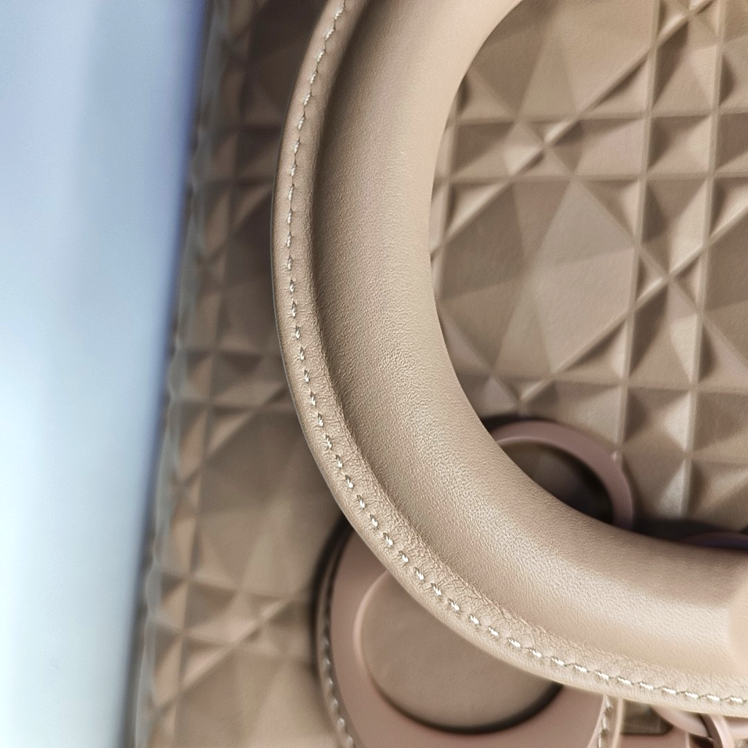 DIOR Lady D-Joy Medium Pink Calfskin Chevron Shoulder Bag, Crossbody Bag with 2 Detachable Straps-(SKU)-964292779