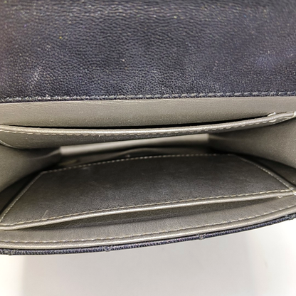 CHANEL CLASSIC VERTICAL PEARL Small Size Black Lamb Skin Quilted Crossbody Shoulder Bag Silver Hardware 29 Clasp-(SKU)-957700212