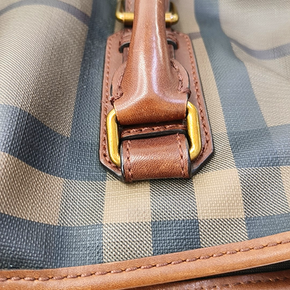 BURBERRY Northfield Brown Coated Canvas Single Shoulder Bag Handbag Crossbody Bag Golden hardware-(SKU)-959101361