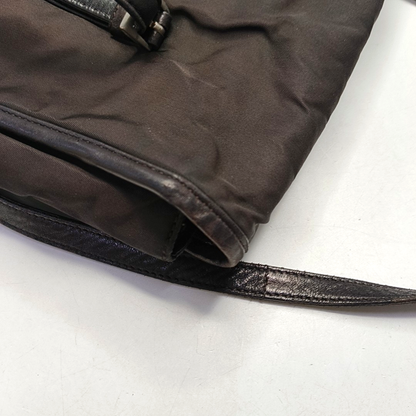 PRADA Tote bag Black Nylon Single Shoulder Bag Handbag Silver Hardware-(SKU)-945954813