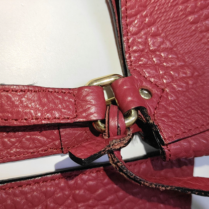 BURBERRY Tote bag Small size Red Calf Leather Crossbody Shoulder Bag Tote Golden hardware Sub-bag-(SKU)-939898736