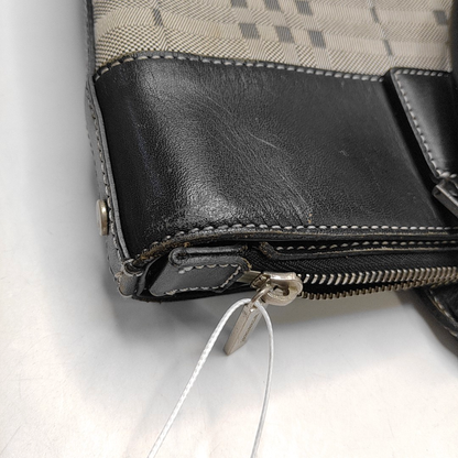 BURBERRY Tote bag Small size Gray Canvas Battle Horse Stripe Handbag Silver Hardware-(SKU)-944050541