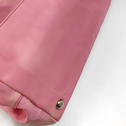 PRADA Tote bag Pink Nylon Logo Single Shoulder Bag Silver Hardware shoulder straps-(SKU)-957386735