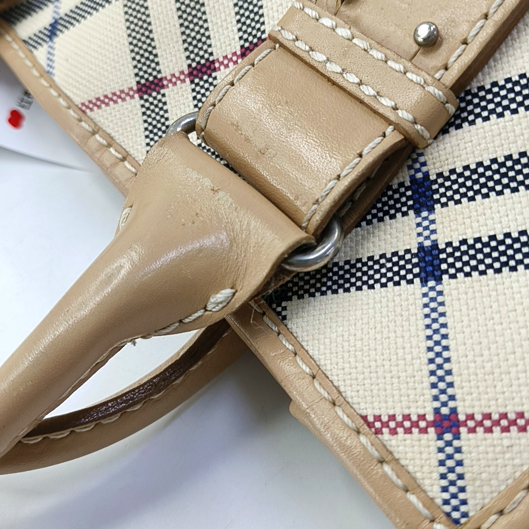 BURBERRY Tote bag Beige Canvas Handbag Silver Hardware-(SKU)-959771657