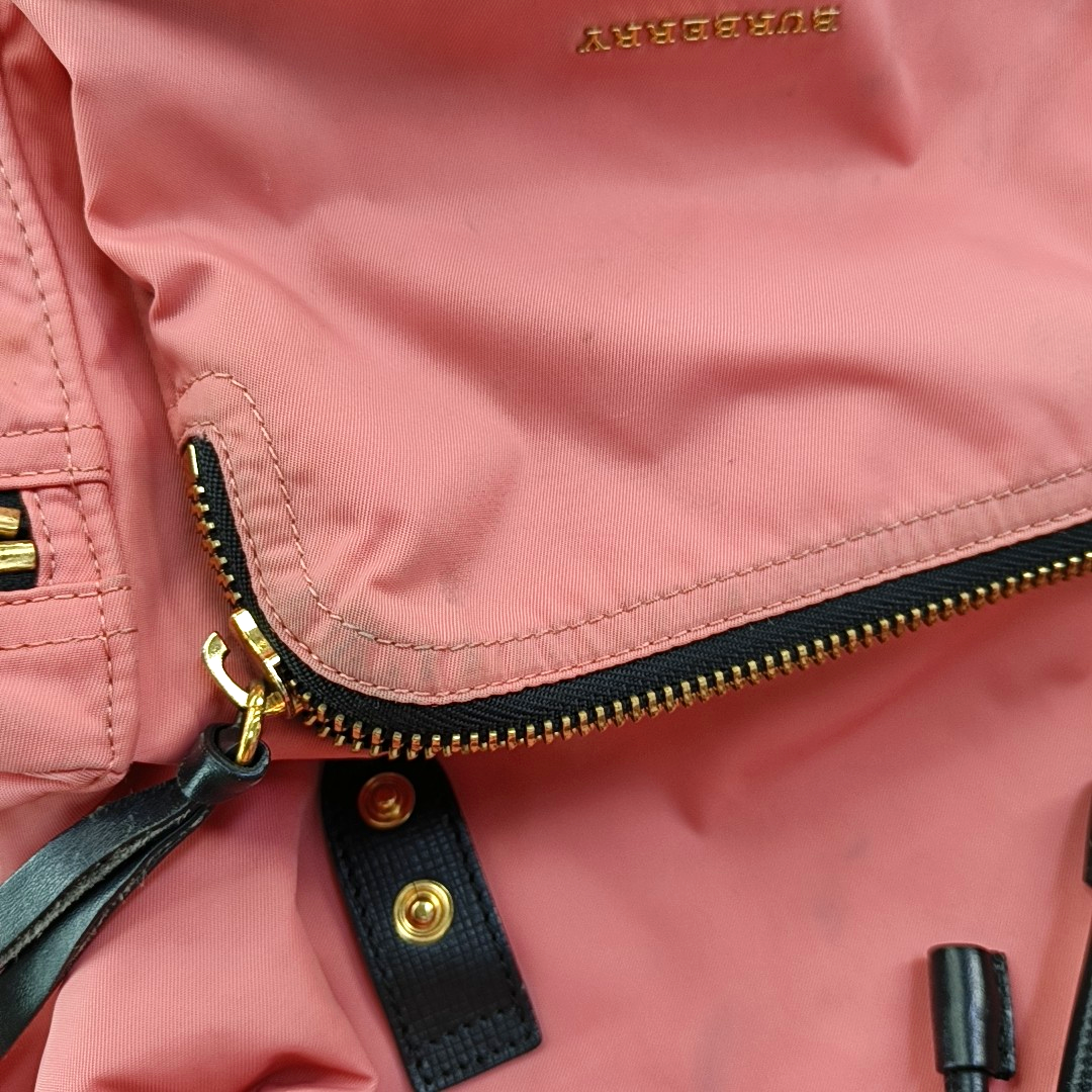 BURBERRY The Rucksack Medium size Pink Nylon Backpack Golden hardware-(SKU)-955860054