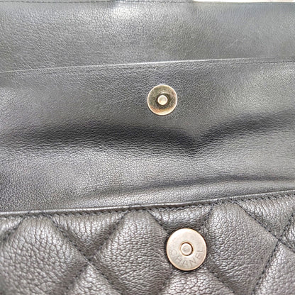 CHANEL PERFECT EDGE Black Lamb Skin Quilted Monogram Crossbody Bag Handbag Shoulder Bag Ruthenium Hardware 21 Clasp-(SKU)-966996971