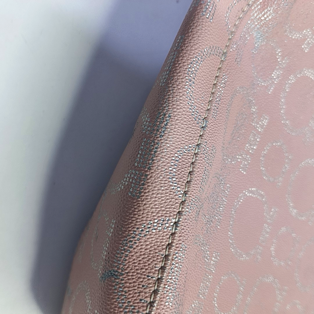 FERRAGAMO Gancini Pink Coated Canvas Handbag Silver Hardware-(SKU)-943535925