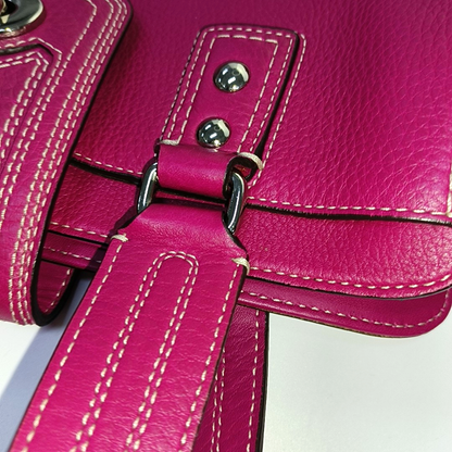 COACH Tote bag Hot Pink Leather Shoulder and Handbag Silver Hardware-(SKU)-933278329