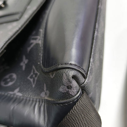 LOUIS VUITTON VOYAGER Small Black Coated Canvas Monogram Messenger Bag Crossbody Shoulder Bag Silver Hardware-(SKU)-971314881