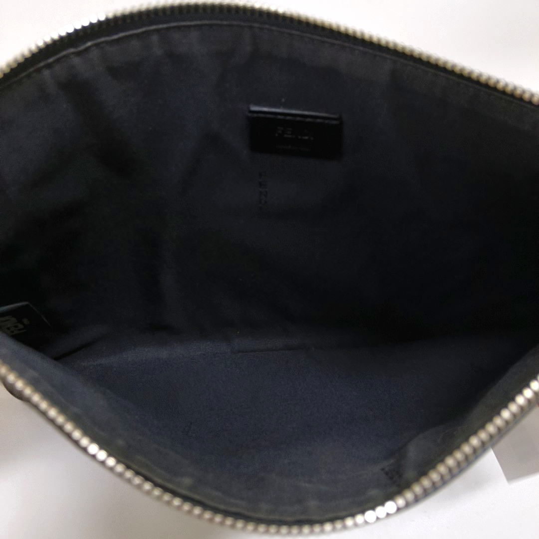 FENDI Black Leather Embossed Handbag Silver Hardware-(SKU)-960614278