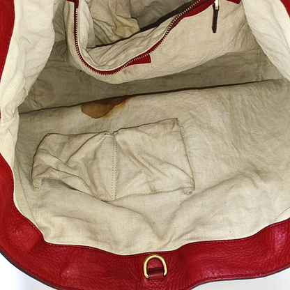 GUCCI Tote bag Red Cowhide Fringe Tote Bag Single Shoulder Bag Golden hardware-(SKU)-954793902