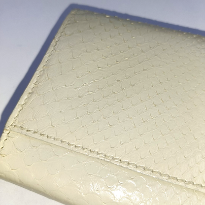 BURBERRY White snake skin wallet Golden hardware-(SKU)-935689724