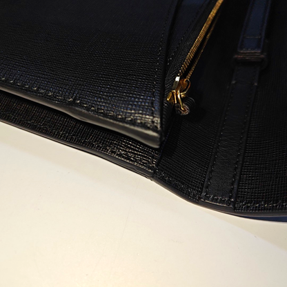 FENDI 2 Jours Black Cowhide Clutch Golden hardware-(SKU)-938664710