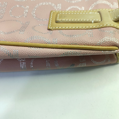 FERRAGAMO Gancini Pink Coated Canvas Handbag Silver Hardware-(SKU)-943535925