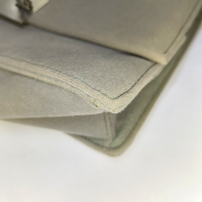 FERRAGAMO Gray Fabric Shoulder Bag Silver Hardware-(SKU)-939066983