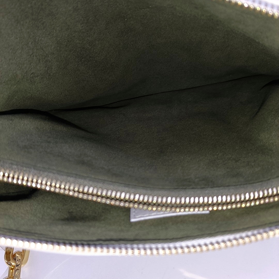 LOUIS VUITTON COUSSIN Small White Lamb Skin Embossed Crossbody Shoulder Bag Gold Hardware 2 Removable Straps-(SKU)-969252517