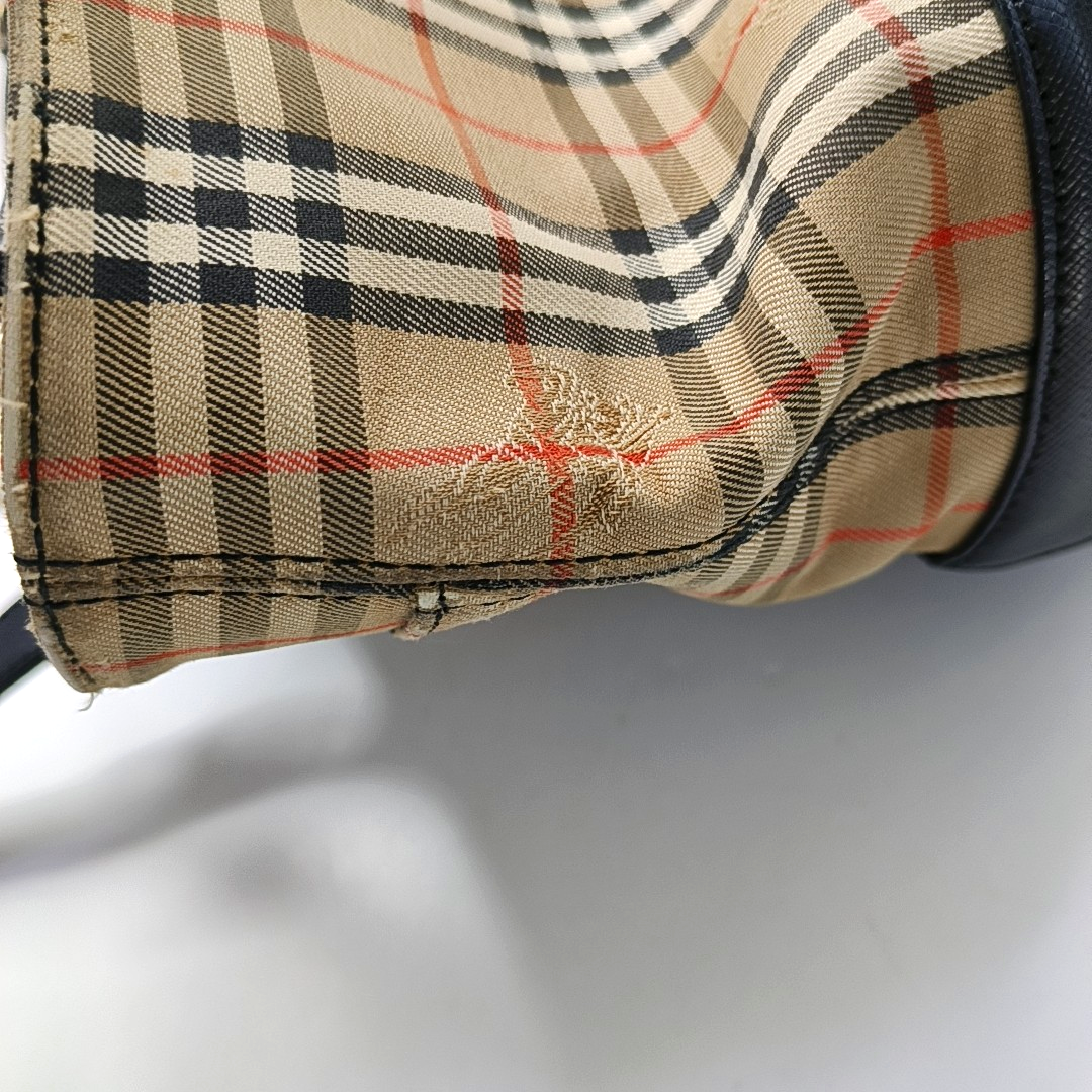 BURBERRY HaymarketBrown Canvas Warhorse Plaid Tote Bag-(SKU)-952477003