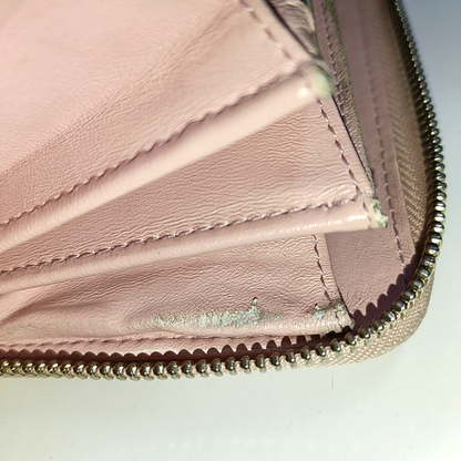 DIOR Pink Patent Leather Vintage Wallet Silver Hardware-(SKU)-939810681