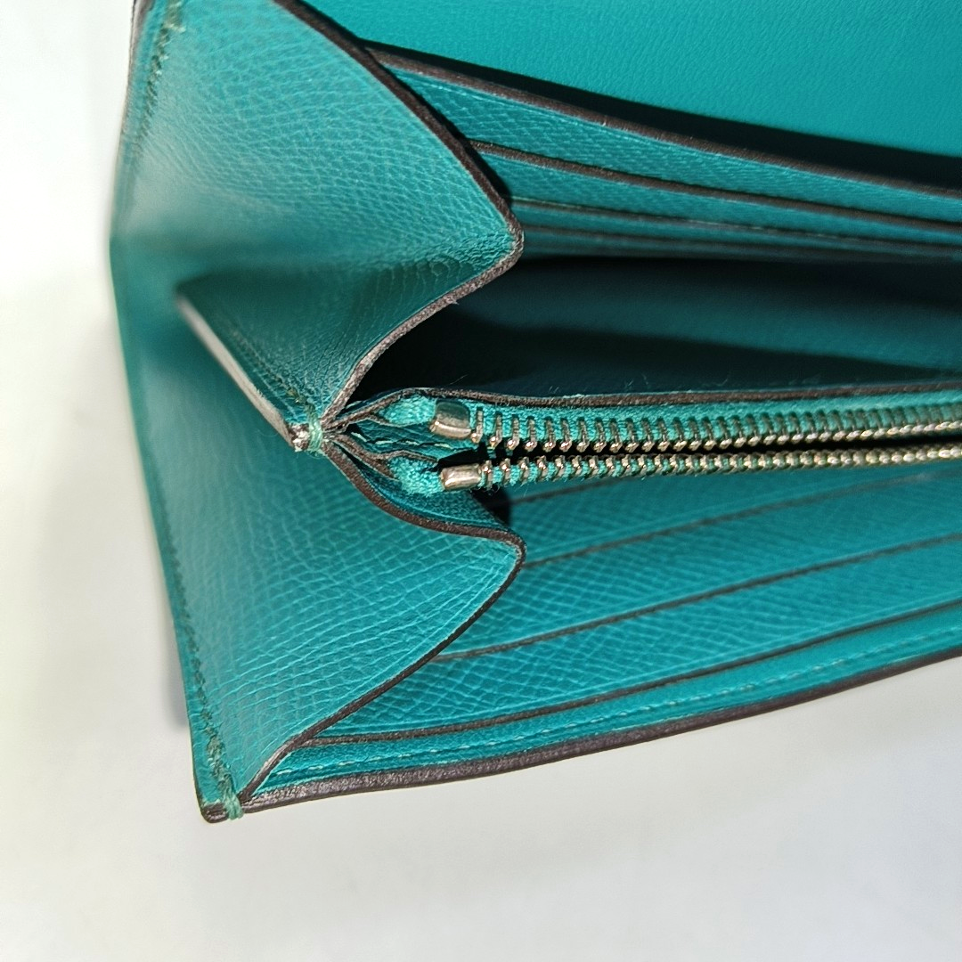 HERMÈS Constance Verona Green Epsom Calfskin Wallet, Green Hardware, A-(SKU)-945960942