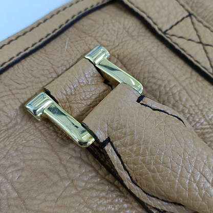 BURBERRY Khaki cowhide single shoulder bag Golden hardware Removable shoulder strap-(SKU)-953631623