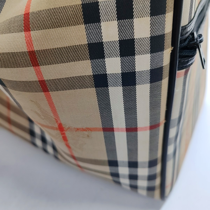 BURBERRY Khaki canvas military horse pattern tote bag Golden hardware-(SKU)-949172399