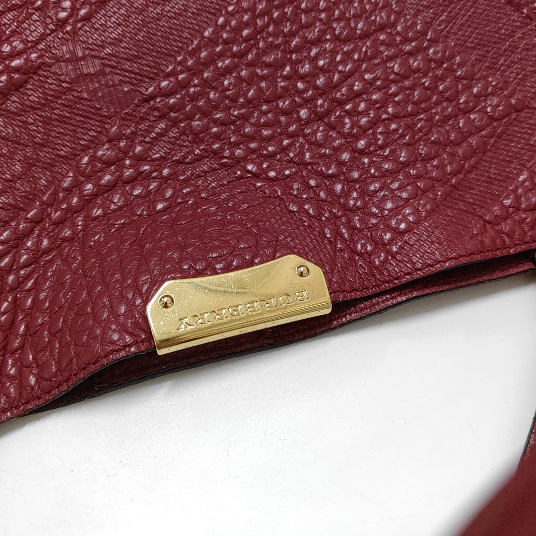 BURBERRY Tote bag Small size Red Calf Leather Crossbody Shoulder Bag Tote Golden hardware Sub-bag-(SKU)-939898736