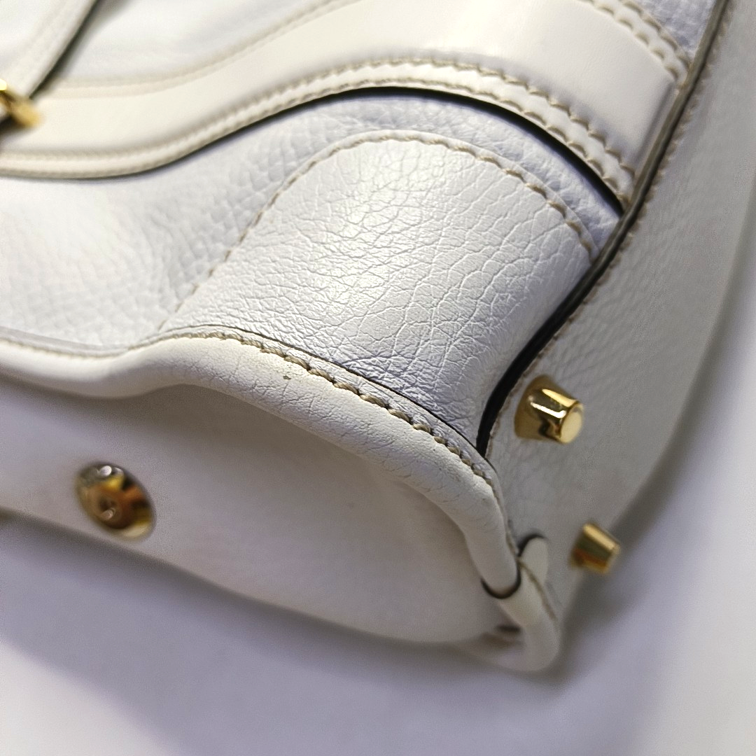 BURBERRY Minford Small size White Cowhide Single Shoulder Handbag Crossbody Bag Golden hardware Removable shoulder strap-(SKU)-952428263