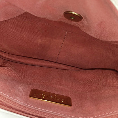 CHANEL CHANEL 19 Small White Lamb Skin Quilted Shoulder Bag Crossbody with Gold, Silver and Ruthenium Hardware 30 Clasp-(SKU)-969981633