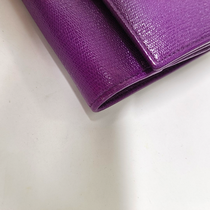 YSL CHYC Y LIGNE Super mini Purple Leather Embellished Clutch Golden hardware-(SKU)-929803684