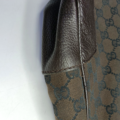 GUCCI Brown Canvas Monogrammed Crossbody Shoulder Bag Golden hardware-(SKU)-952860754