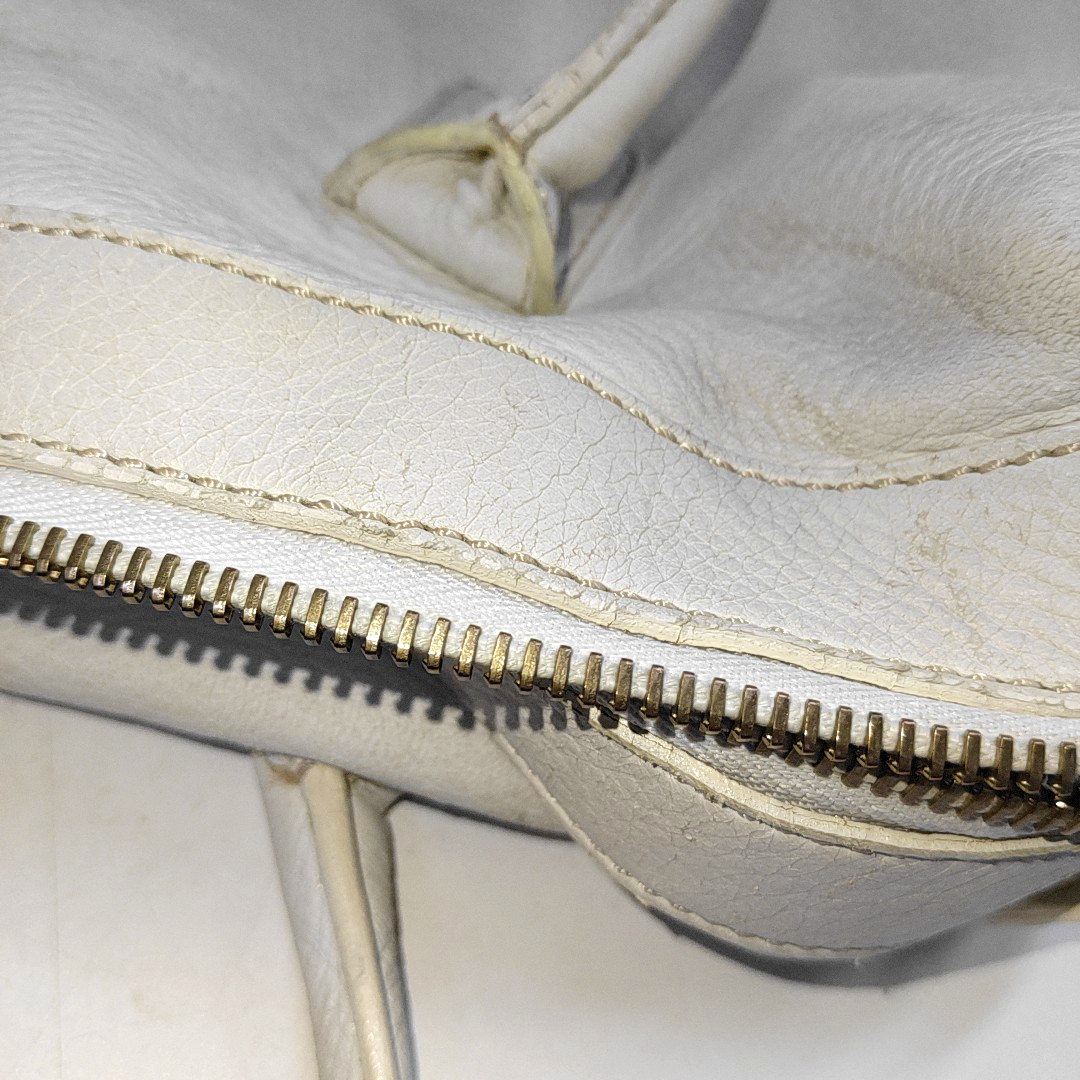 CELINE Tote bag White Leather Handbag Golden hardware-(SKU)-935410118