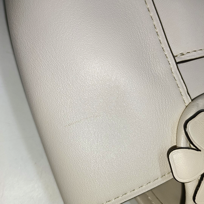 COACH COURIER White leather rivet patchwork single shoulder bag crossbody Golden hardware Removable shoulder strap-(SKU)-13839897
