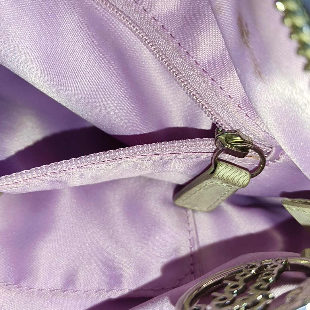 COACH Champagne Special Material Patchwork Quilted Single Shoulder Bag Silver Hardware Removable shoulder strap-(SKU)-937632095
